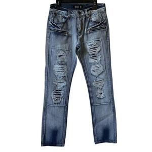 NWOT Trestles Supply Co Mens Distressed Denim Jeans Size 30